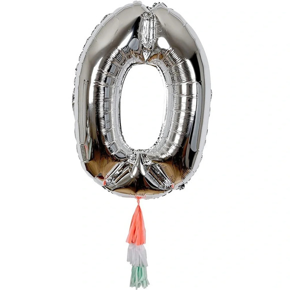 Meri Meri 30 3-0 birthday party balloons with tassels - Picture 1 of 4